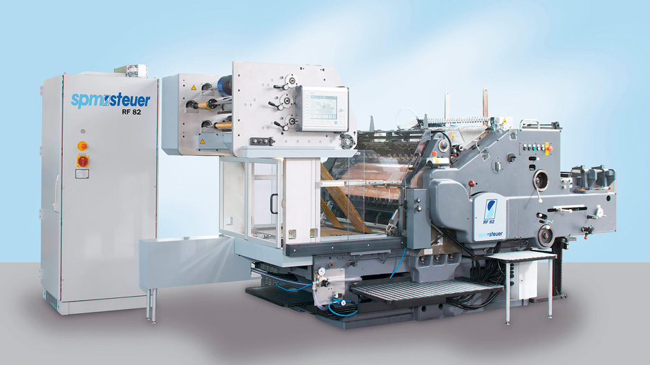 The hot stamping machine in round-flat-technik for highest quality requirements